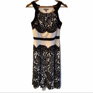 ROZ & ALI White + Lace Print Sleeveless Dress, 8